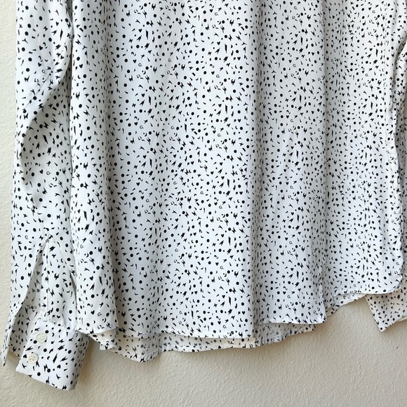 G. Label by Goop Barbara Silk Blend Tie Neck Button Down Blouse Sz 10 - Picture 12 of 16